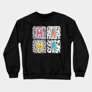 Boho Dalmatian Mama, Mama Doodle, Dalmatian Dots, Mothers Day Crewneck Sweatshirt
